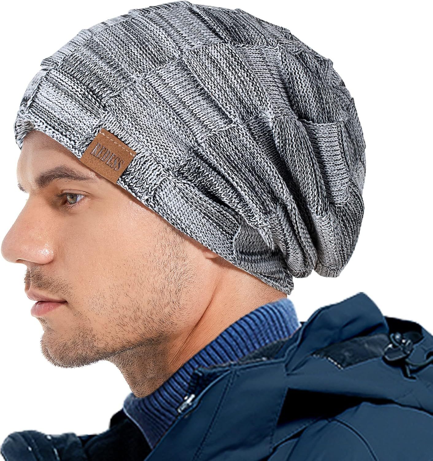  Beanie Hat for Men and Women Winter Warm Hats Knit Slouchy Thick Skull Cap