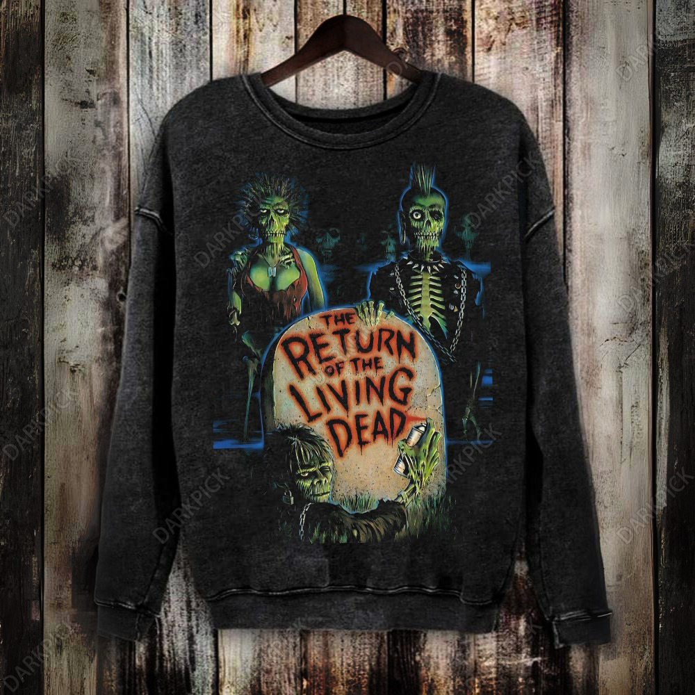 Washed  Horror Movie Classic Print Unisex  Sweatshirt
