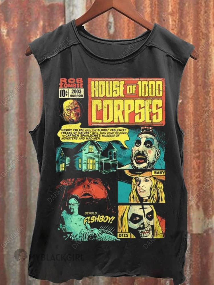 Rob Zombie House of 1000 Corpses Art Print 100% Cotton Casual Tank Top