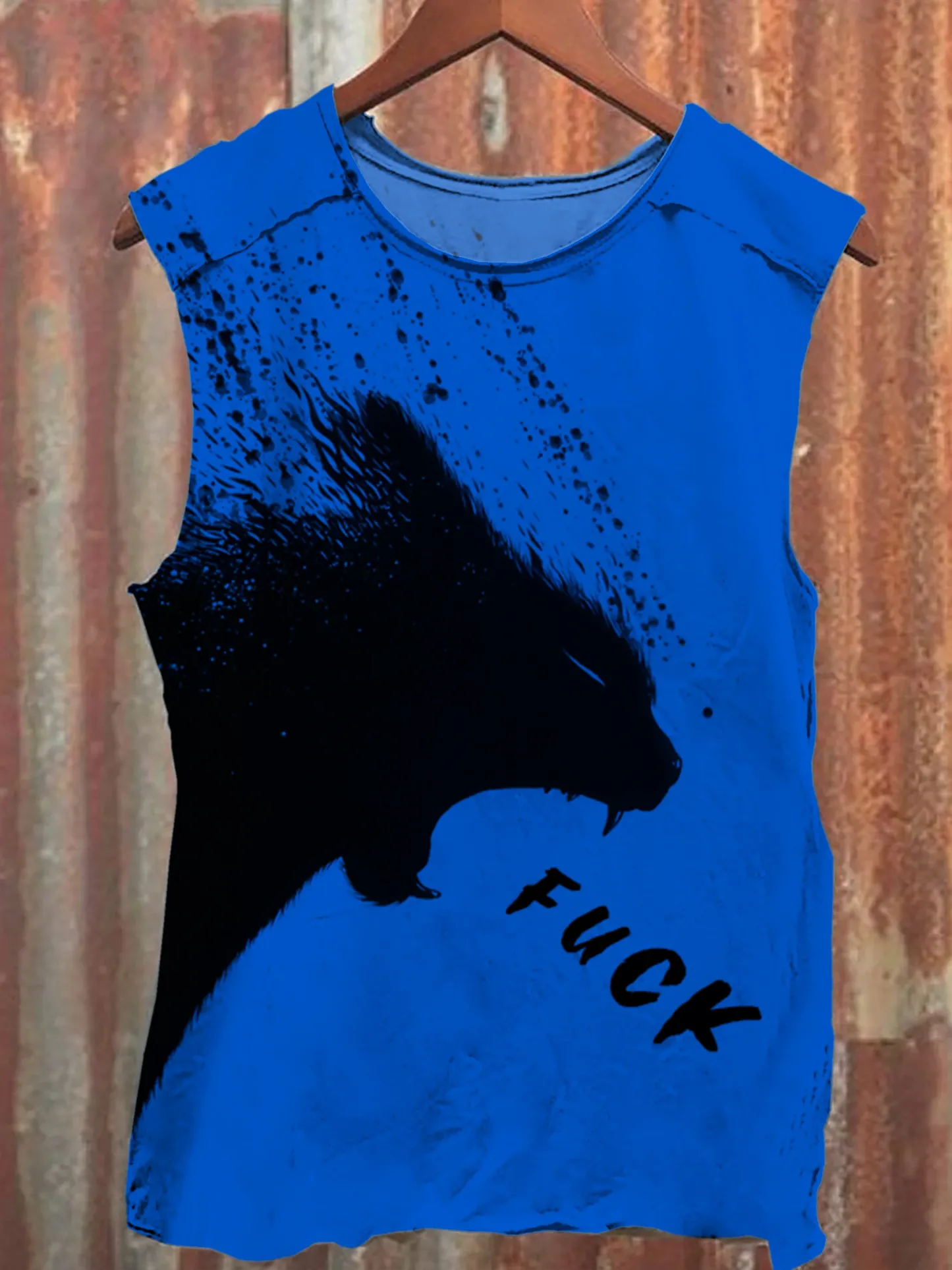 Unisex A Cat Yelling Fuck Print Casual Tank Top