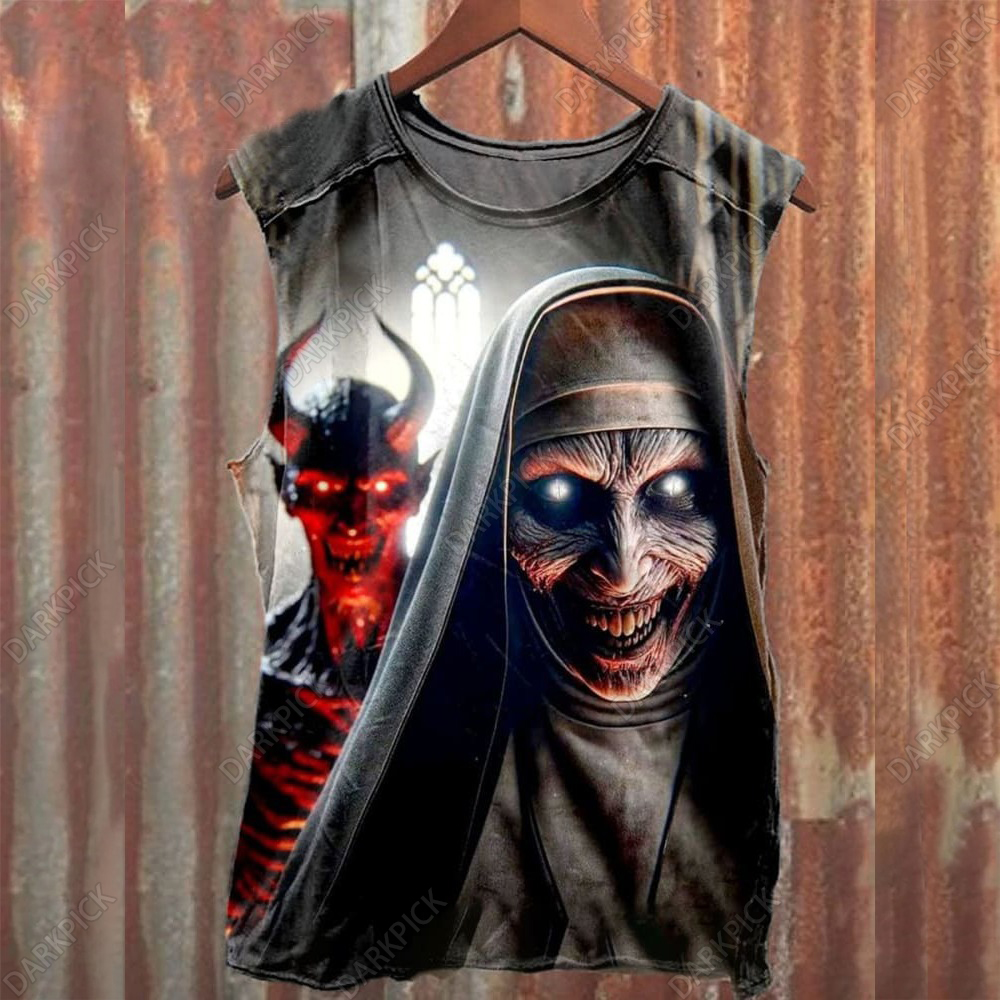 Unisex Fantasy Zombie Art Illustration Printed Casual Cotton Tank Top
