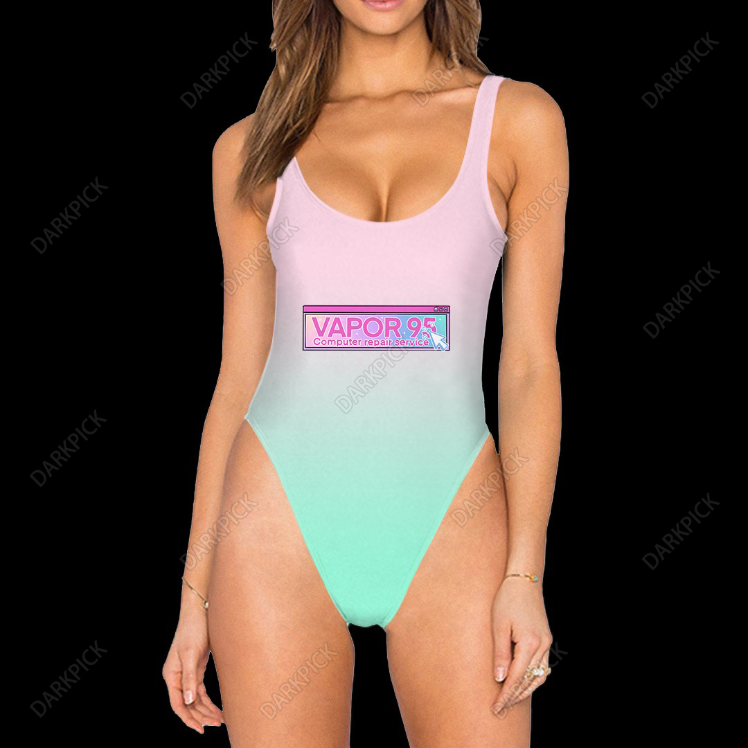 Vapor95 Repair Service High Legged One Piece Swimsuit