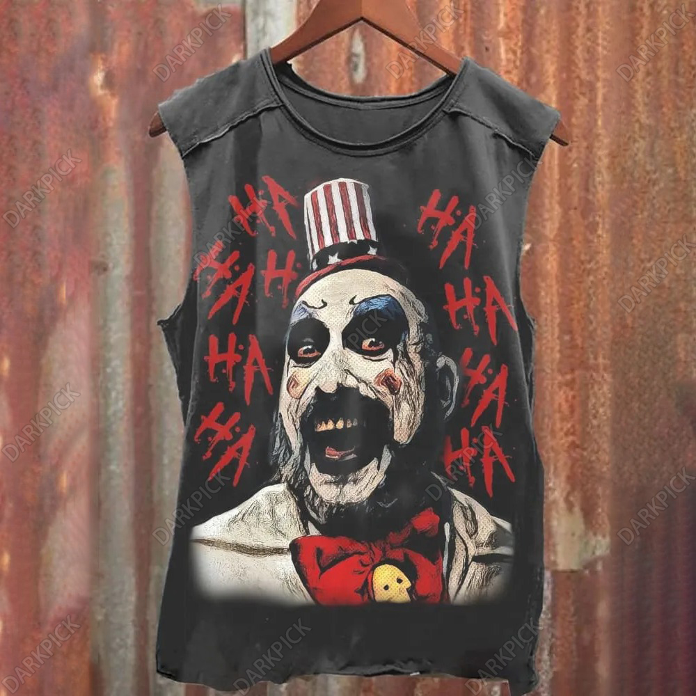 Unisex Horror Print 100% Cotton Tank Top