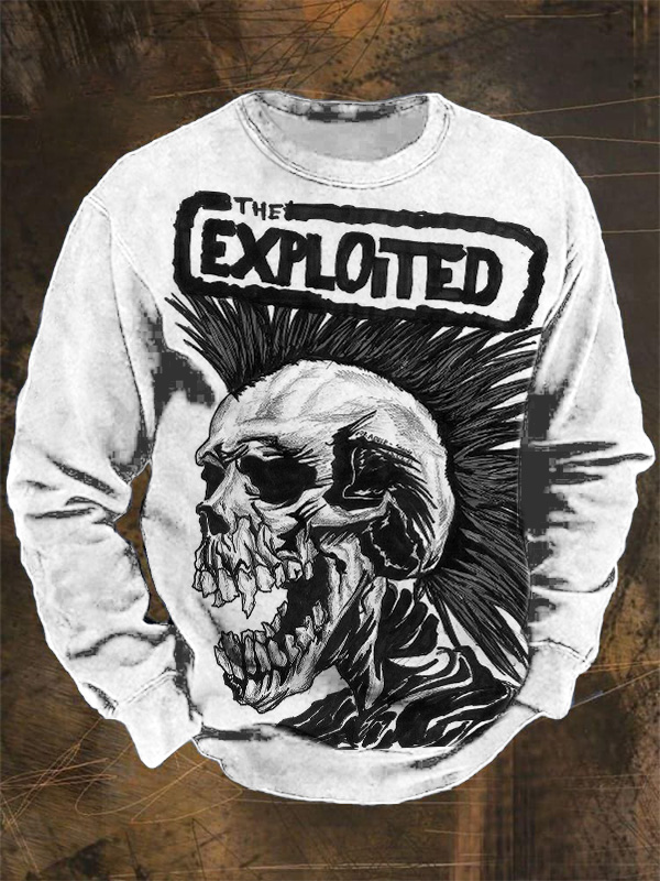 Casual Explotied Print Sweatshirt