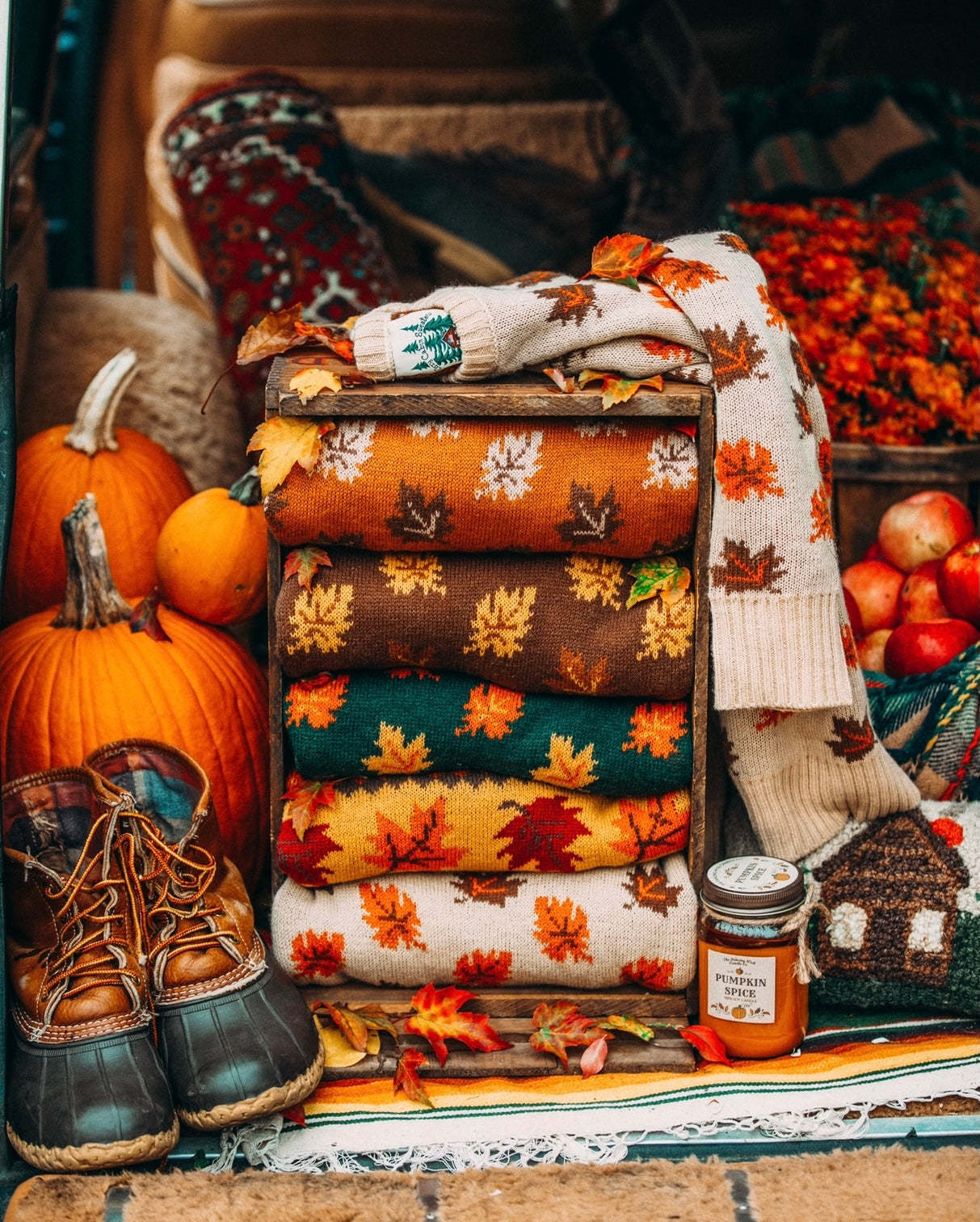 The Big Cozy Fall Leaf Sweater