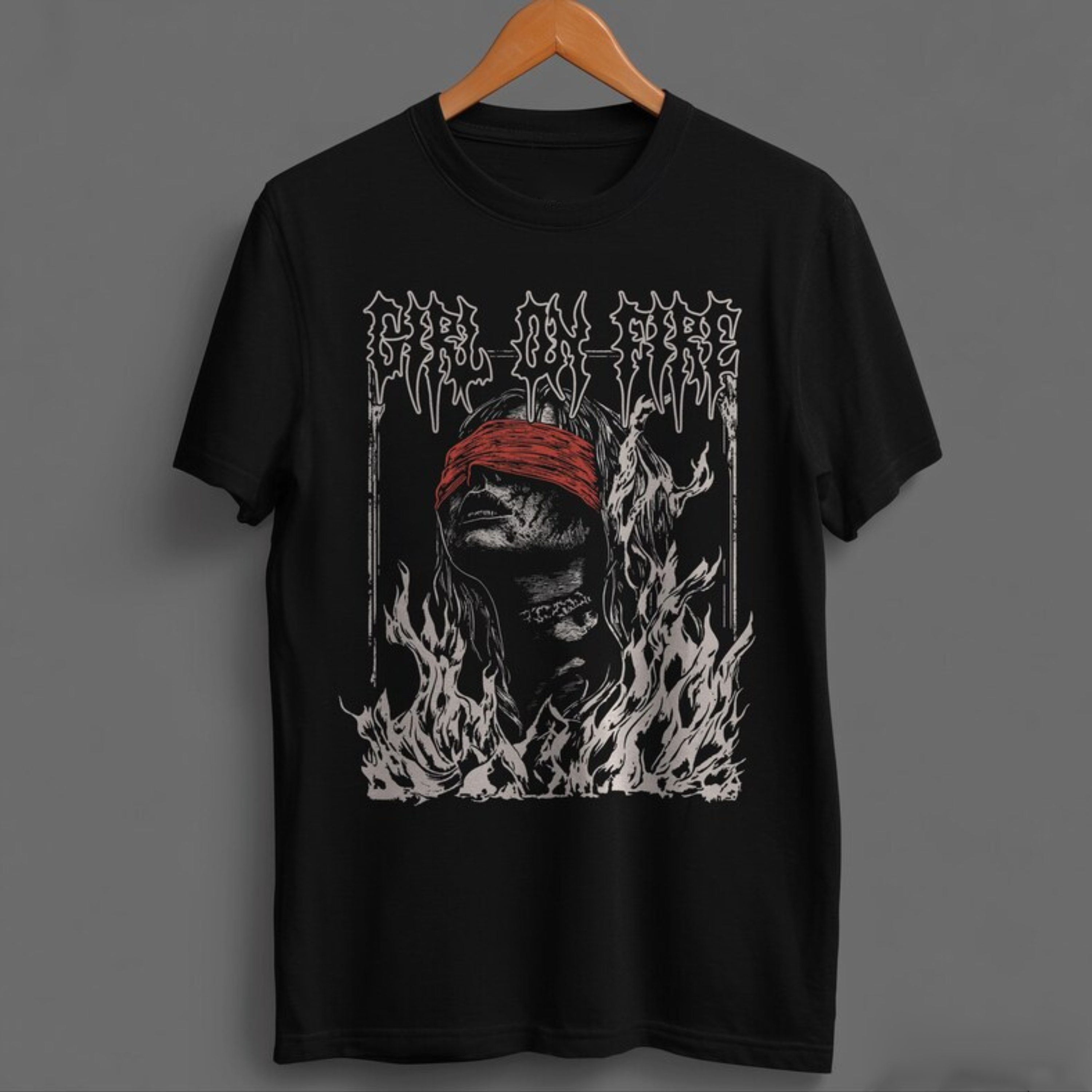 Girl On Fire Gothic cotton T-shirt