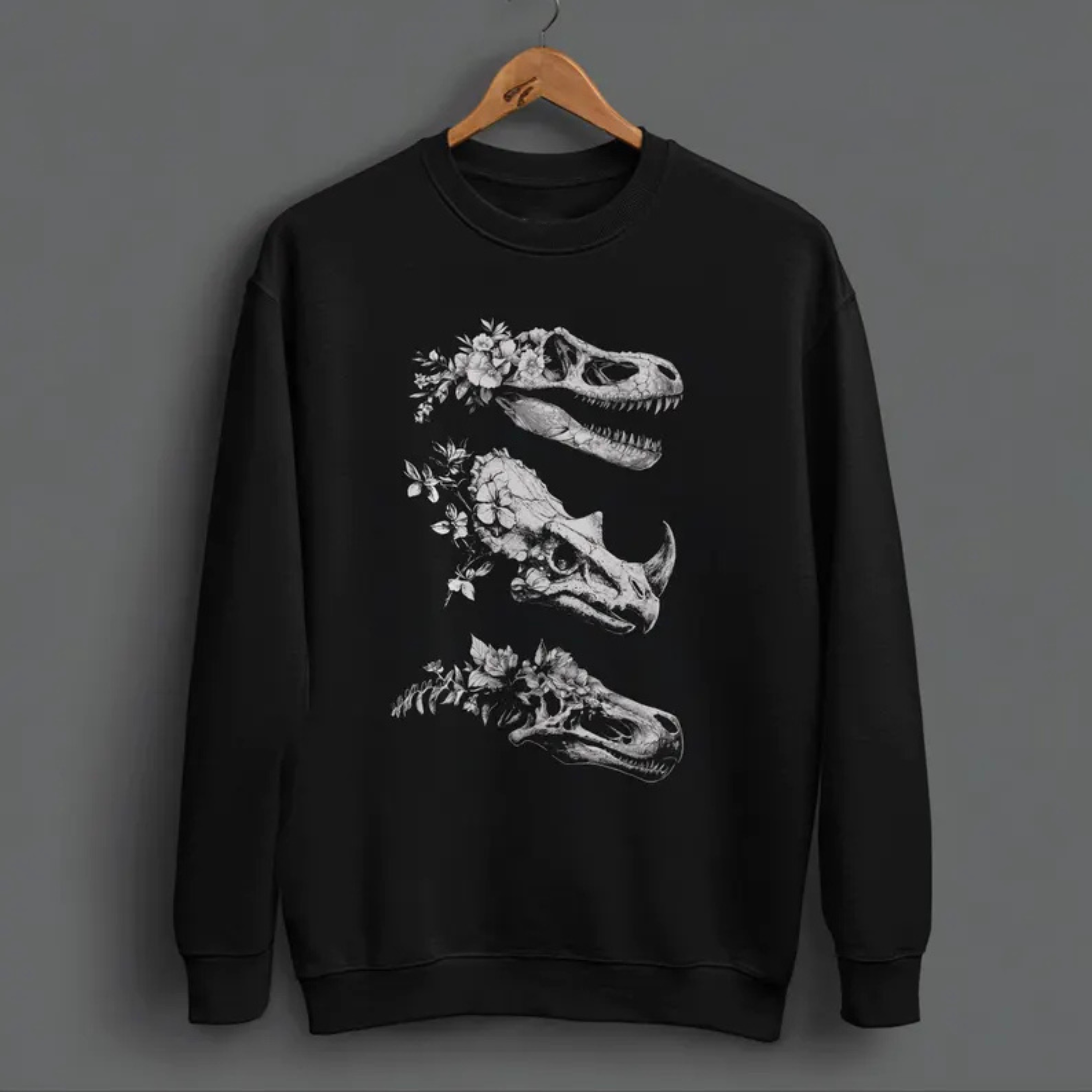 Gothic Dinosaur Cotton Sweatshirt