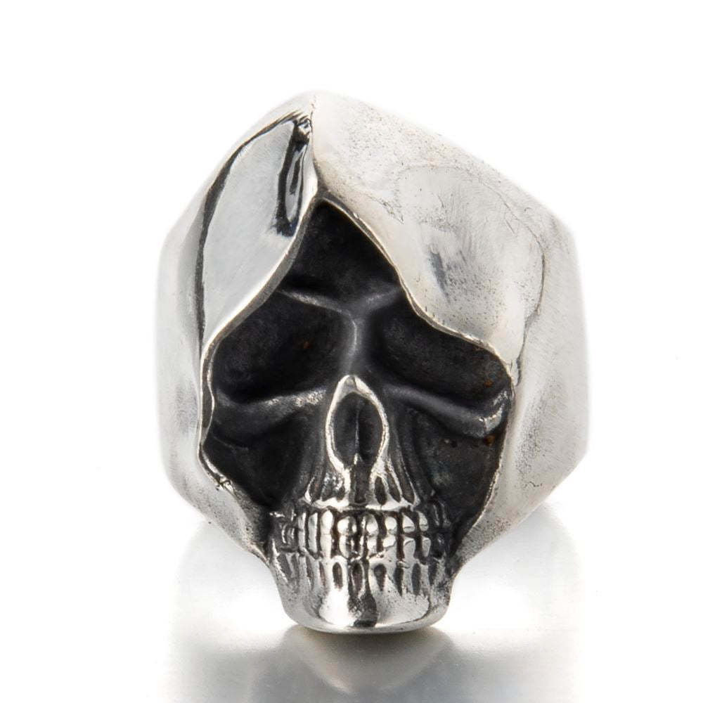 Sterling Silver Gothic Grim Reaper Hood Skull Ring