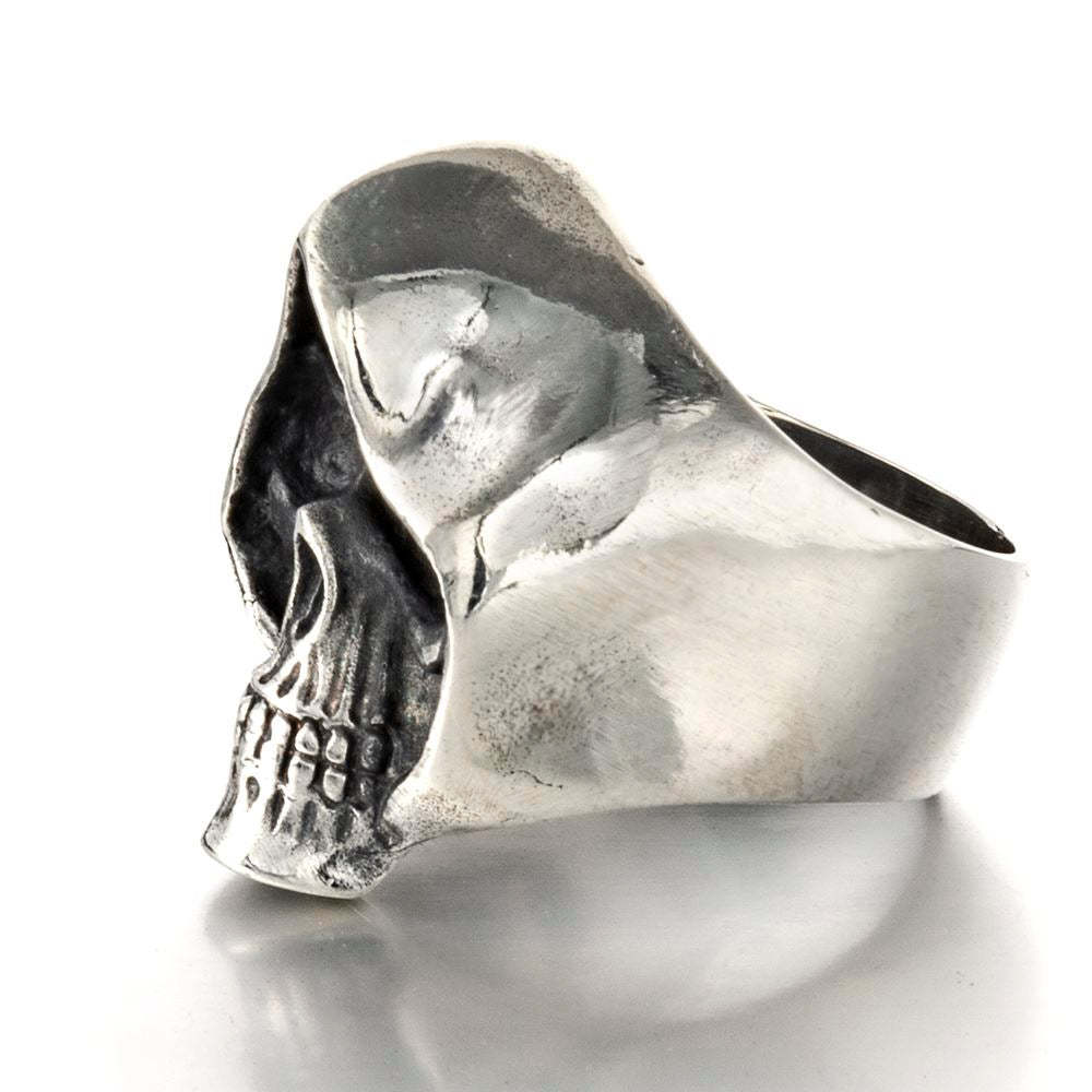 Sterling Silver Gothic Grim Reaper Hood Skull Ring
