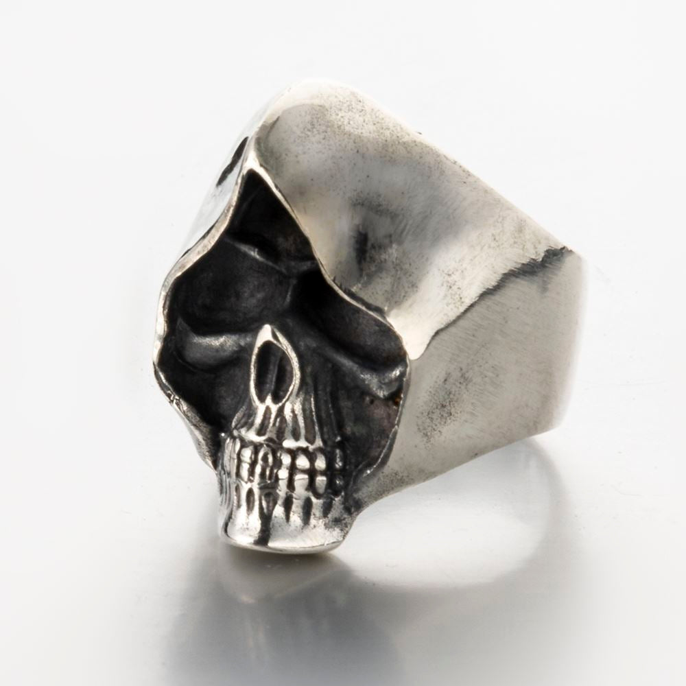 Sterling Silver Gothic Grim Reaper Hood Skull Ring