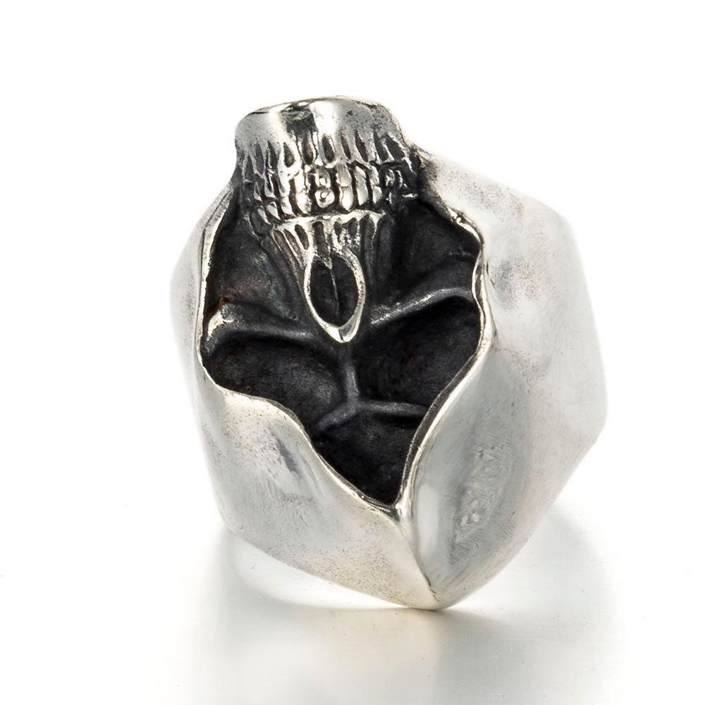 Sterling Silver Gothic Grim Reaper Hood Skull Ring