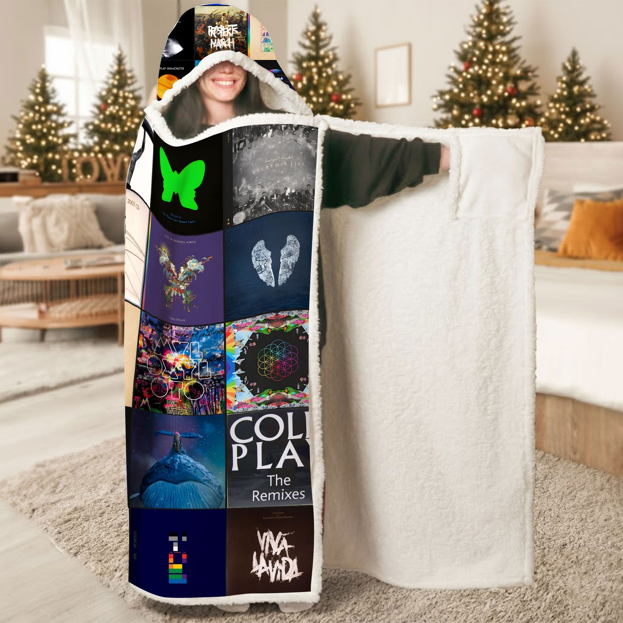 Coldplay Wearable Hooded Blanket – A Cozy Burst of Color, Emotion & Modern Nostalgia