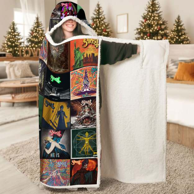 Ghost Wearable Hooded Blanket – A Cozy Wrap of Dark, Theatrical Metal Nostalgia
