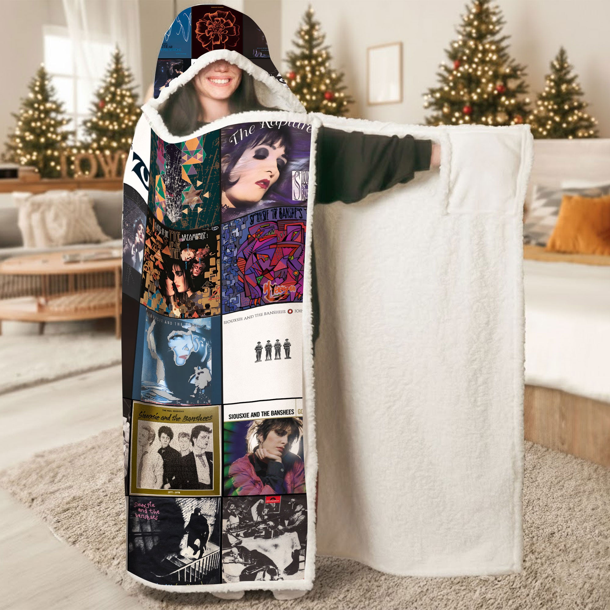 Siouxsie and the Banshees Wearable Hooded Blanket – A Cozy Wrap of Gothic Art-Punk Atmosphere