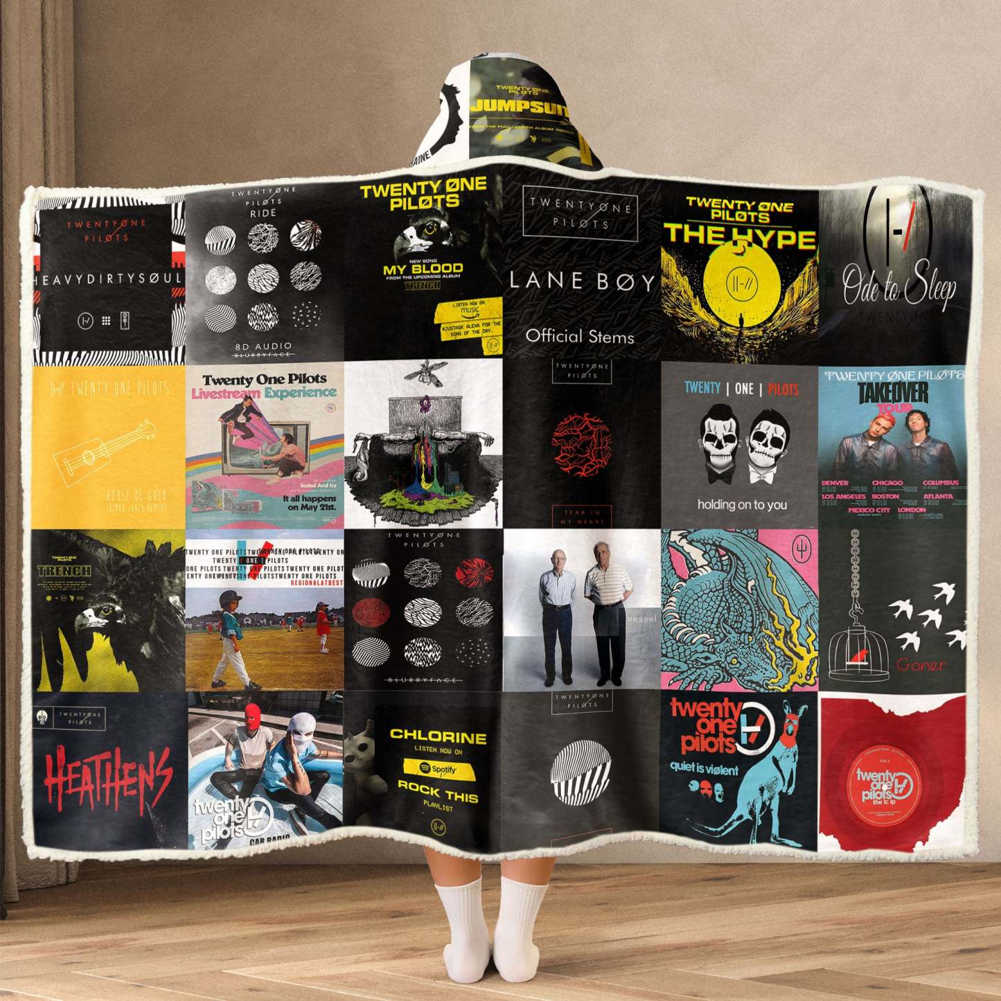 Twenty One Pilots Wearable Hooded Blanket – A Cozy Wrap of Alt-Pop Ene