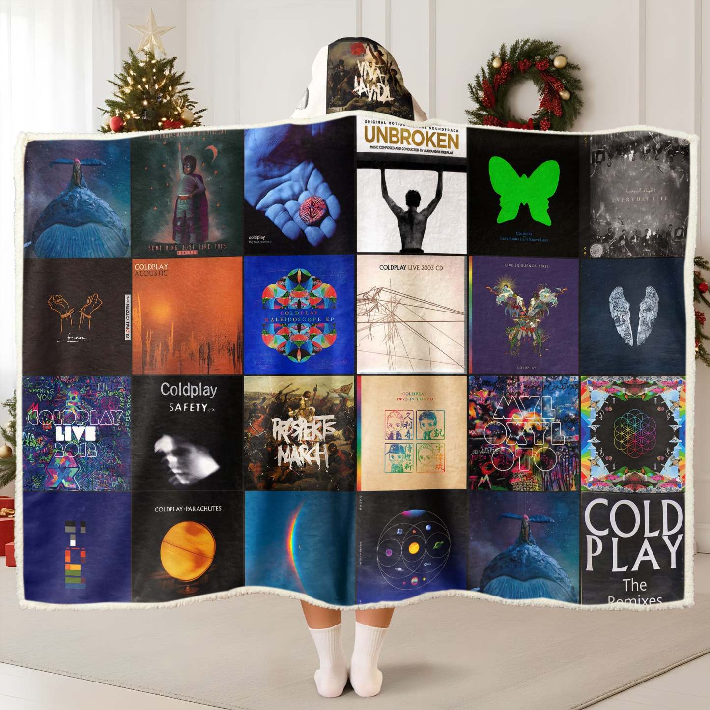 Coldplay Wearable Hooded Blanket – A Cozy Burst of Color, Emotion & Modern Nostalgia