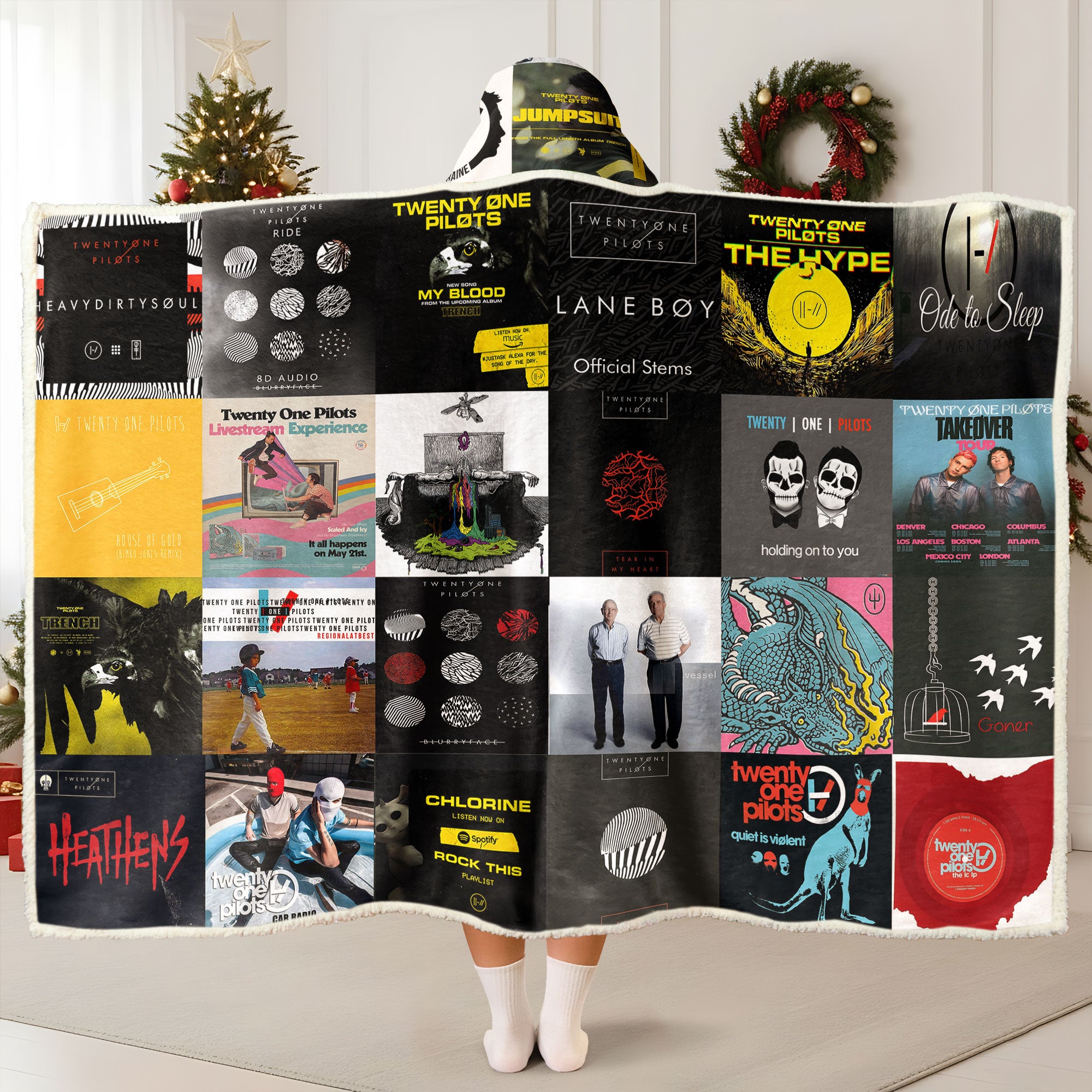 Twenty One Pilots Wearable Hooded Blanket – A Cozy Wrap of Alt-Pop Energy & Emotional Nostalgia