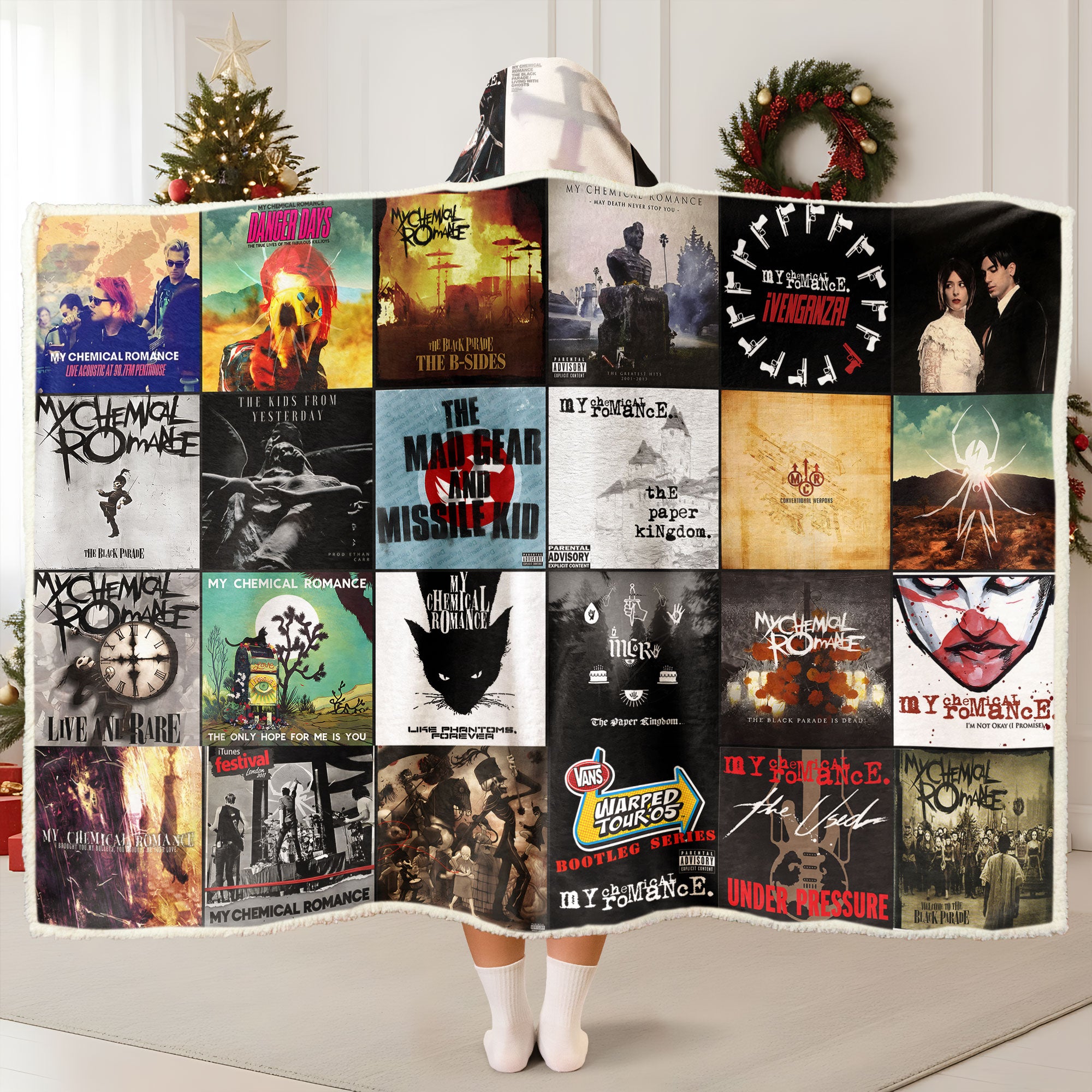 My Chemical Romance Wearable Hooded Blanket – Emo Nostalgia You Can Wrap Yourself In
