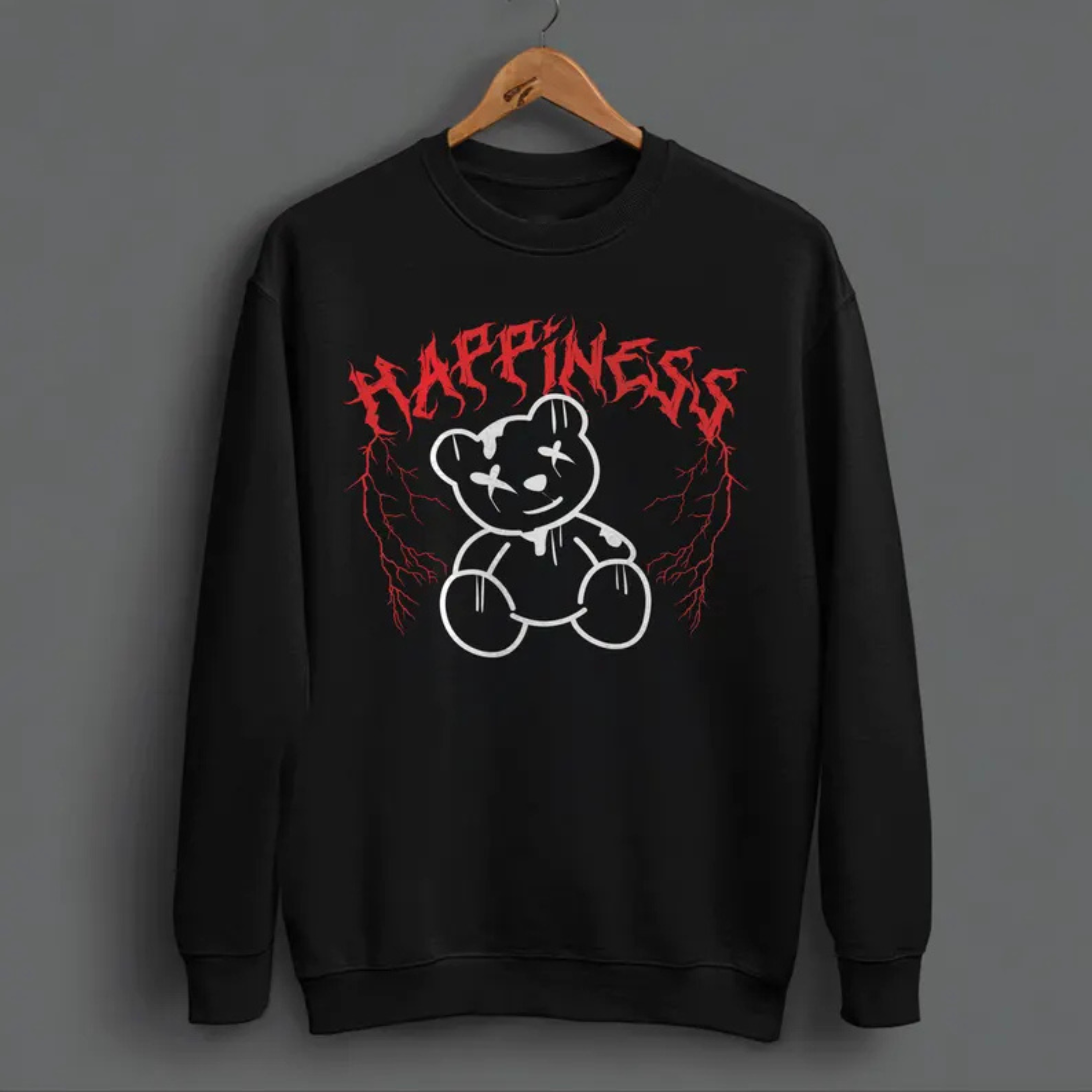 Horror Teddy Bear Cotton Sweatshirt