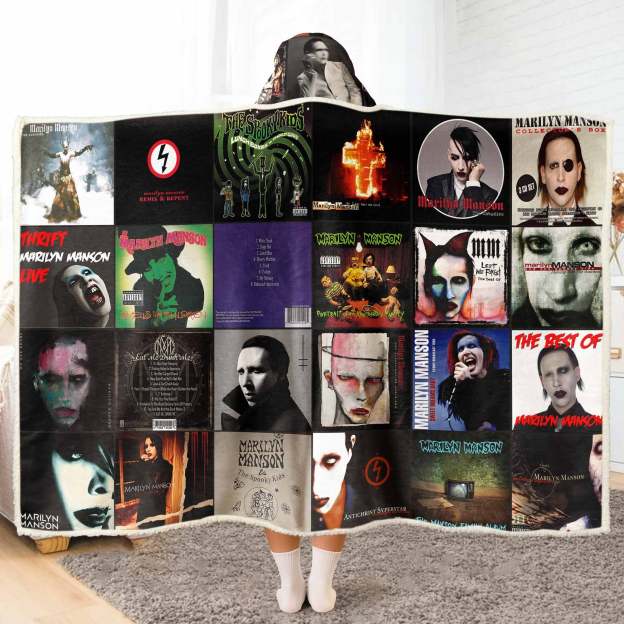 Marilyn Manson Wearable Hooded Blanket – The Shock Rock Album Collection