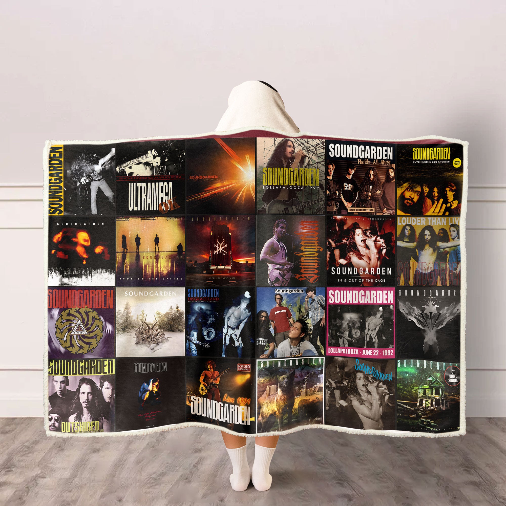 Soundgarden Albums Wearable Hooded Blanket – Grunge Legends & Seattle Vibes