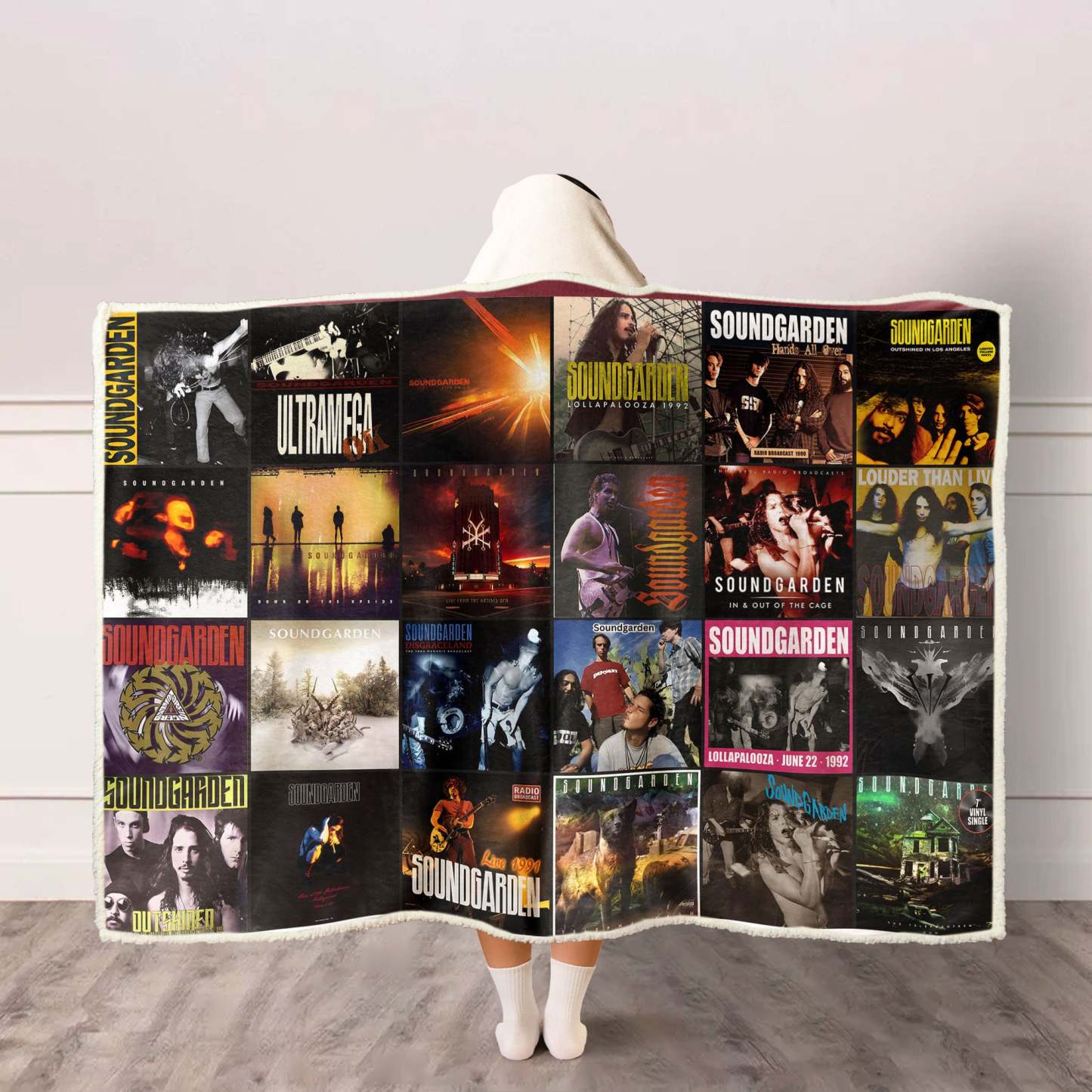 Soundgarden Albums Wearable Hooded Blanket – Grunge Legends & Seattle Vibes