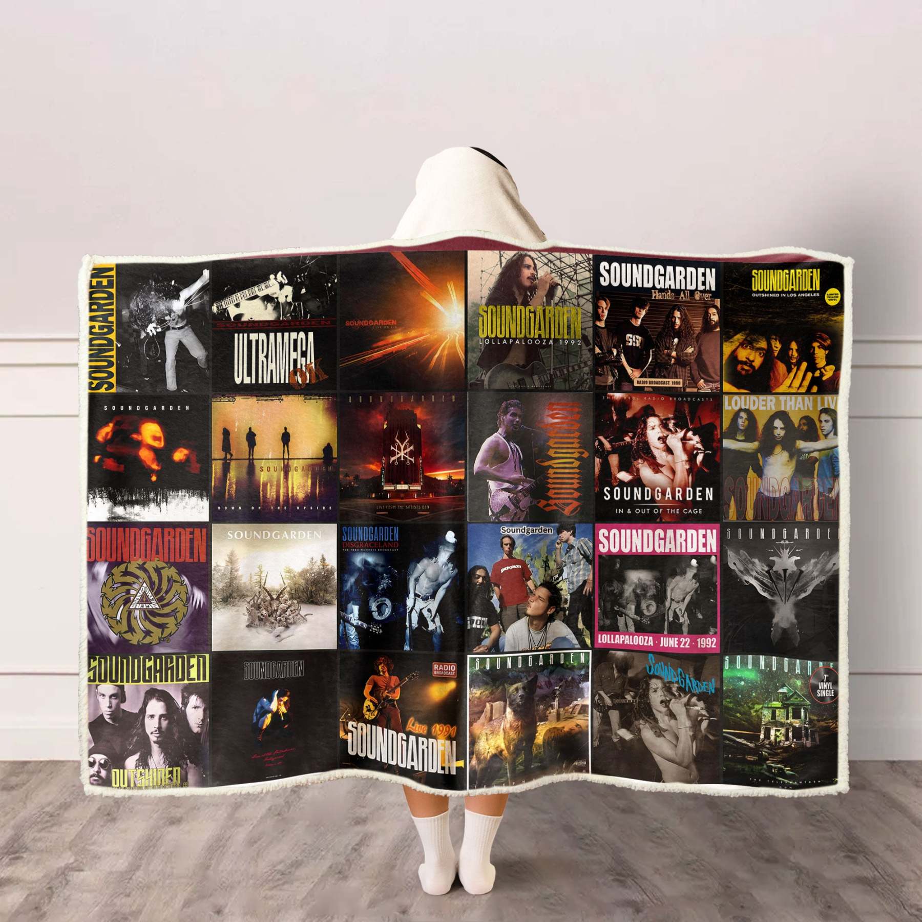 Soundgarden Albums Wearable Hooded Blanket – Grunge Legends & Seattle Vibes