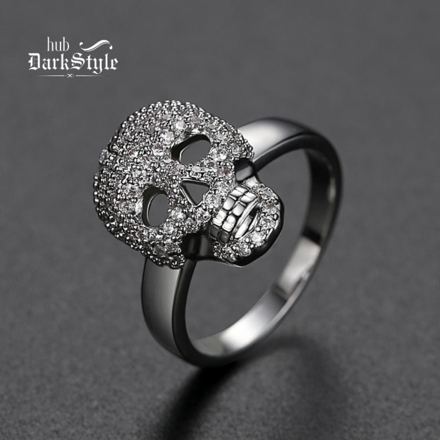 Calavera Crystal Skull Ring