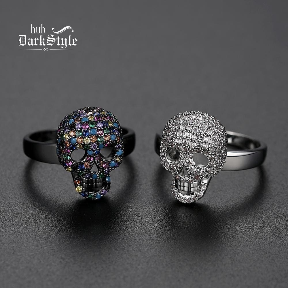 Calavera Crystal Skull Ring