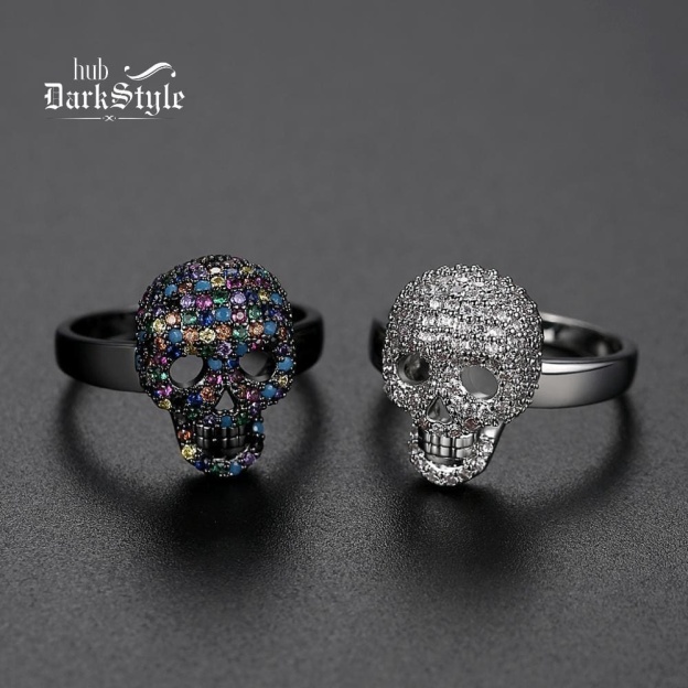 Calavera Crystal Skull Ring