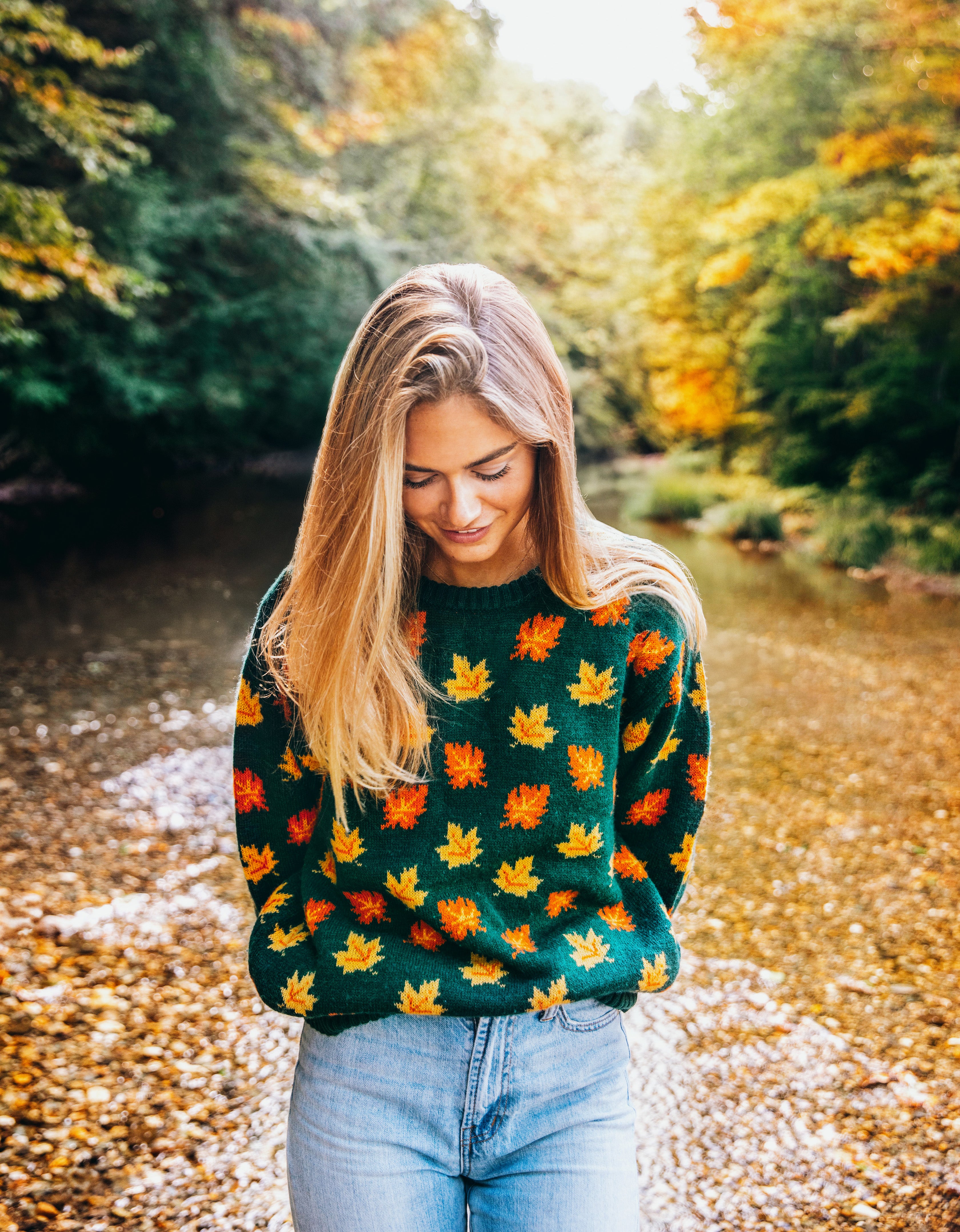 The Big Cozy Fall Leaf Sweater
