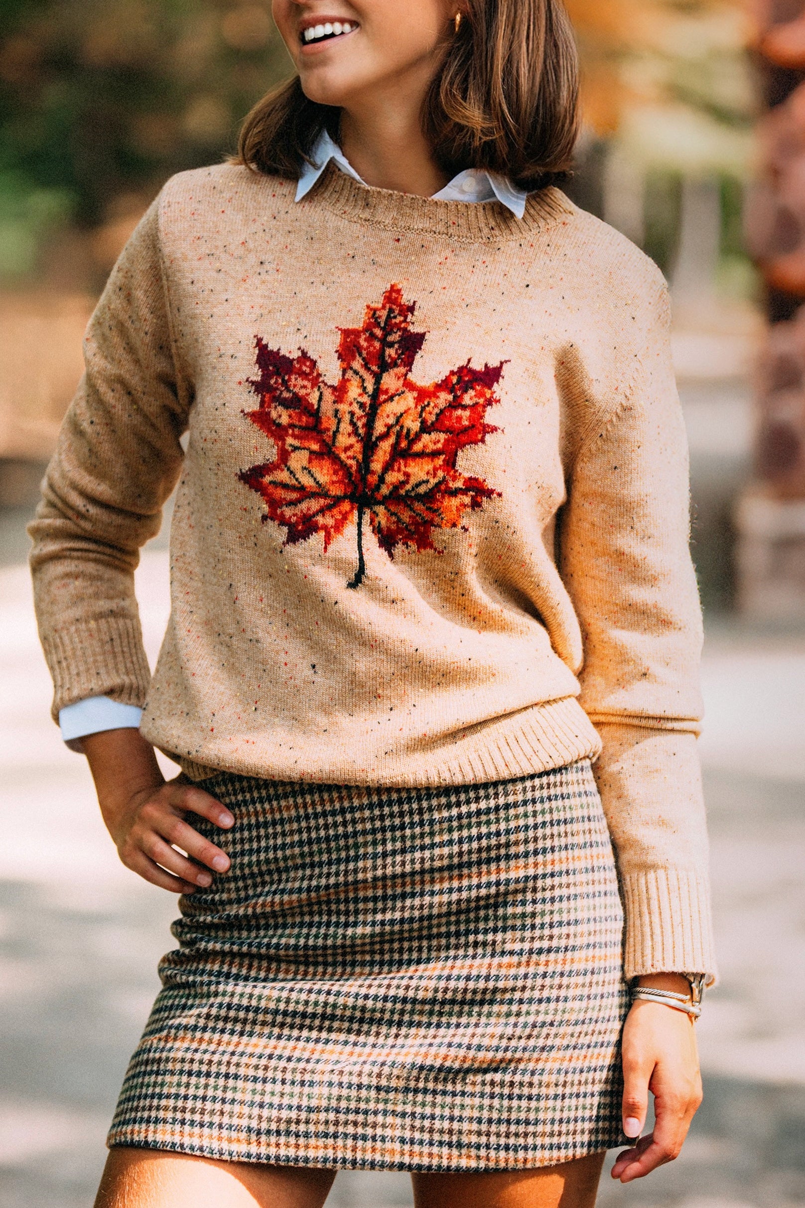 Woodstock Maple Leaf Donegal Sweater