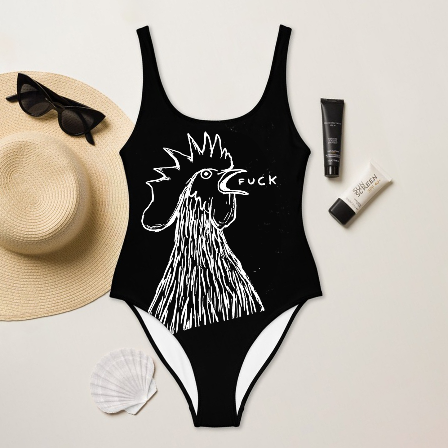 Scary Chicken one piece swimsuit