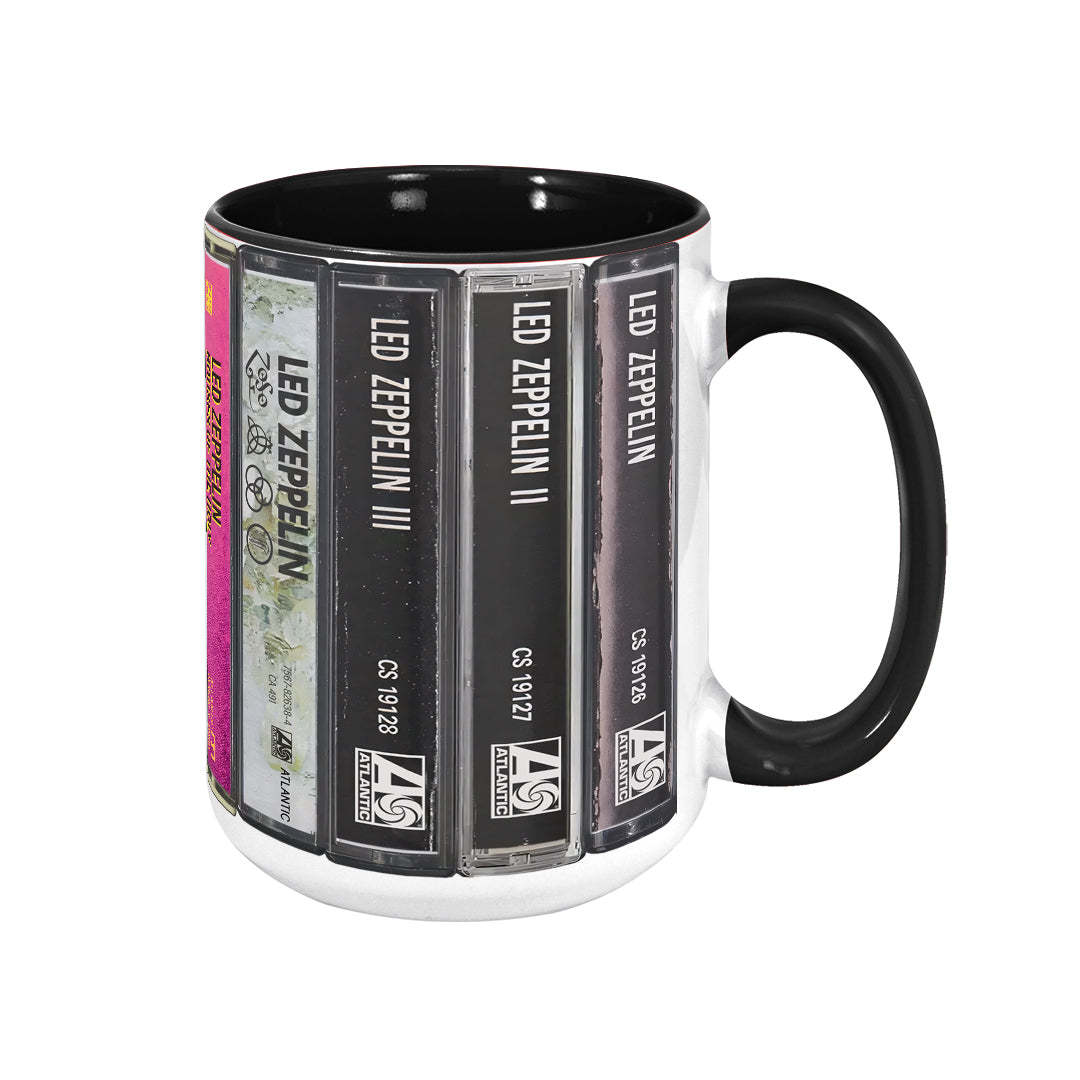 Led Zeppelin Albums Cassette Collection Retro Accent Mug