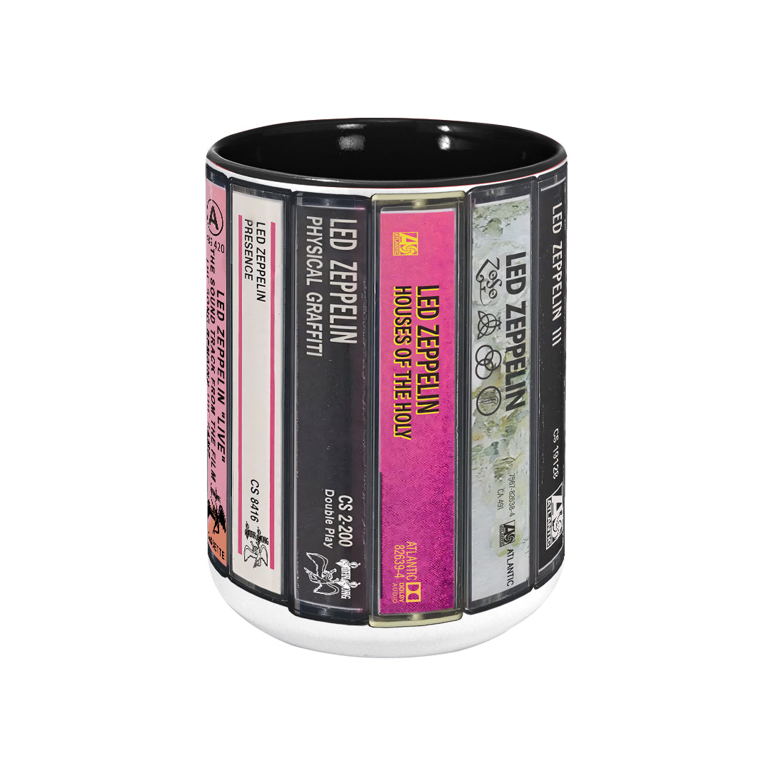 Led Zeppelin Albums Cassette Collection Retro Accent Mug