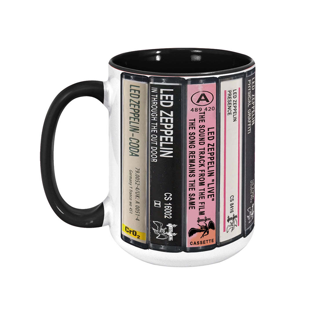 Led Zeppelin Albums Cassette Collection Retro Accent Mug