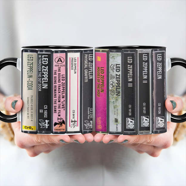 Led Zeppelin Albums Cassette Collection Retro Accent Mug