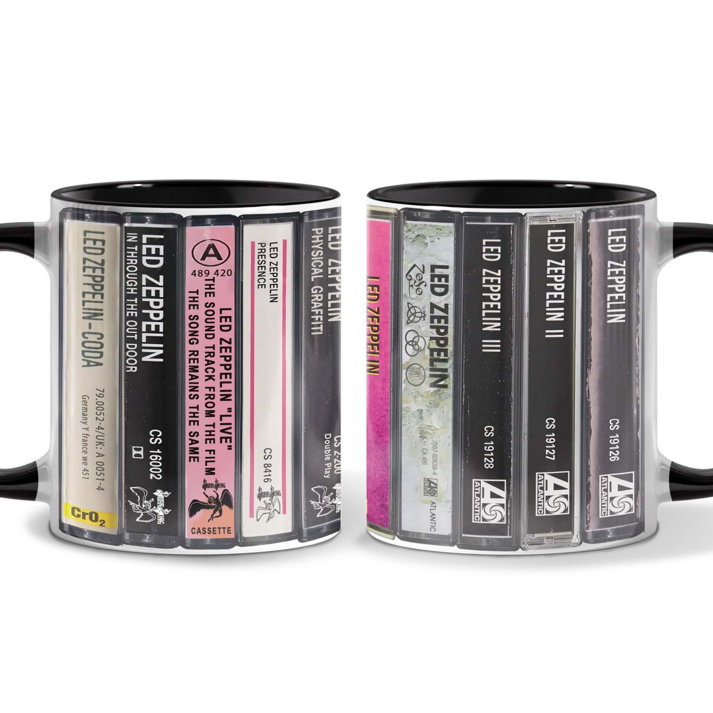 Led Zeppelin Albums Cassette Collection Retro Accent Mug