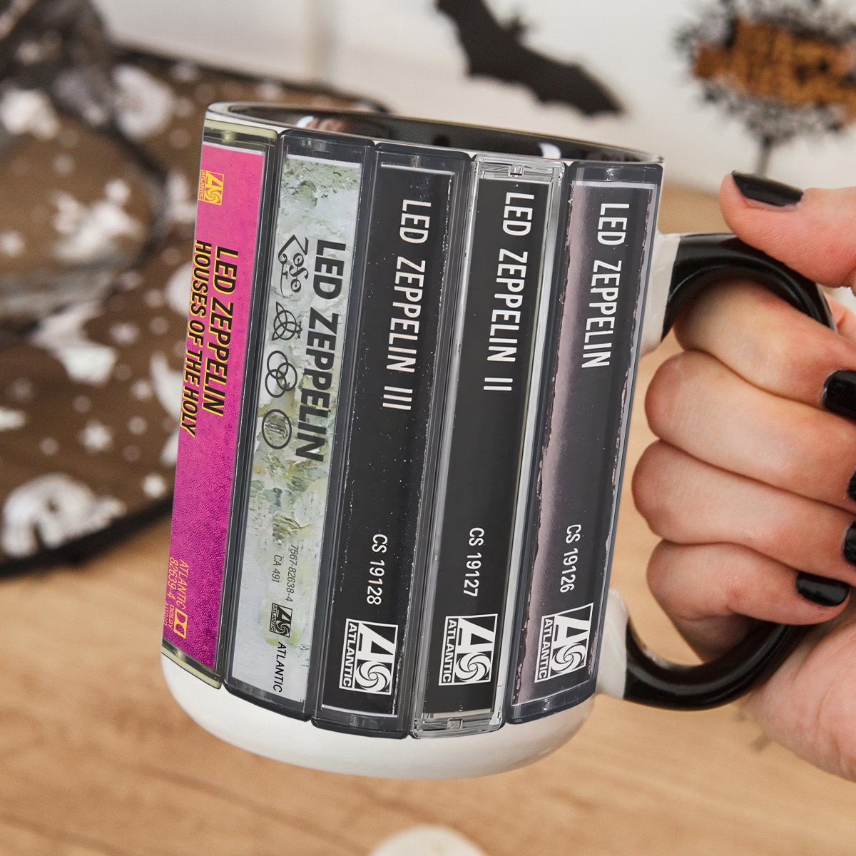 Led Zeppelin Albums Cassette Collection Retro Accent Mug
