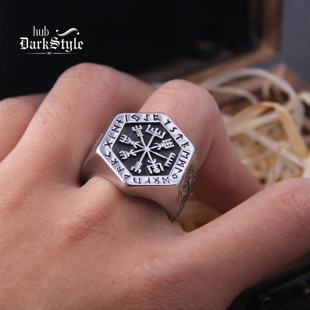 Vegvisir - Hexagon Ring