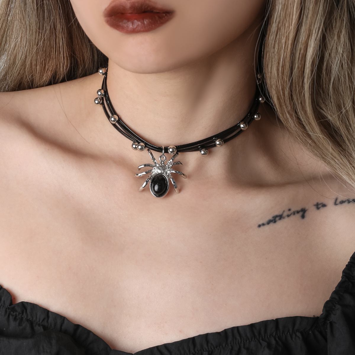 Dark Gothic Style Creative Spider Pendant Necklace