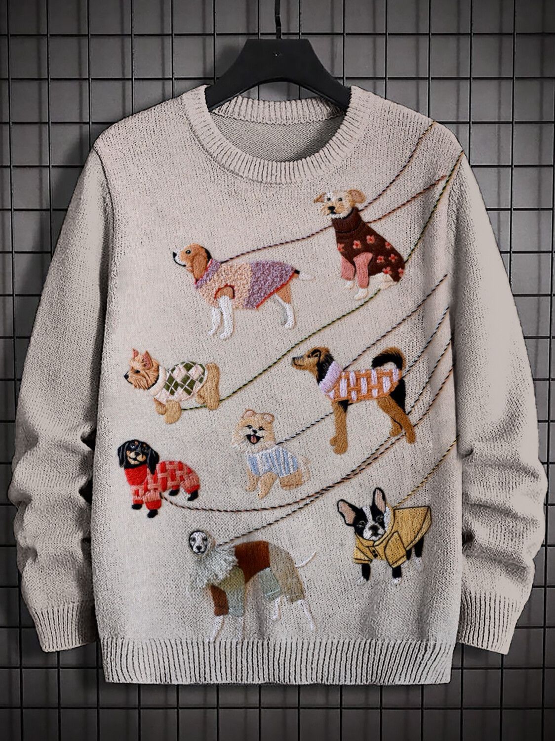 8 dogs Printed Sweaters
