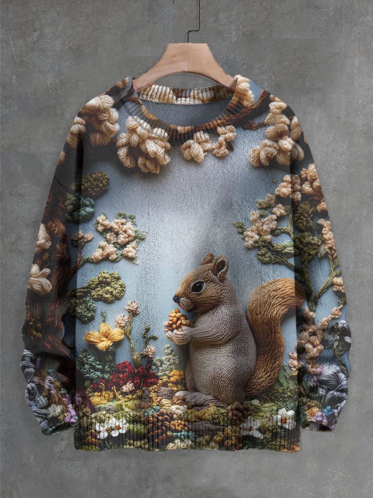 Squirrel Printed Sweaters