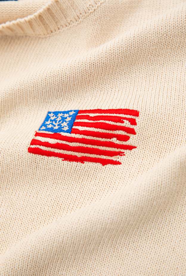 Old Glory Embroidered Sweater - Men's