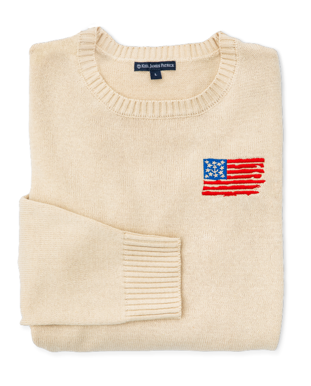 Old Glory Embroidered Sweater - Men's