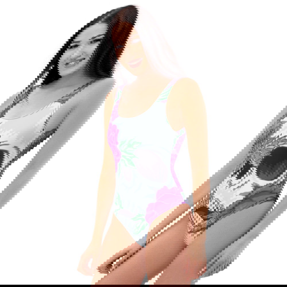 Pastel Soft Goth Outfit / Soft Goth One Piece Swimsuit / Skull Swimsuit