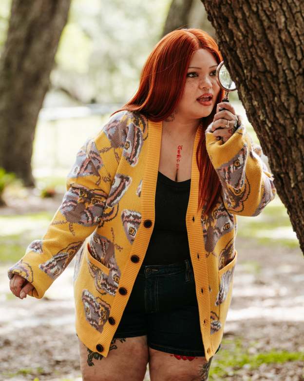 Yellow Emperor Moth Cardigan