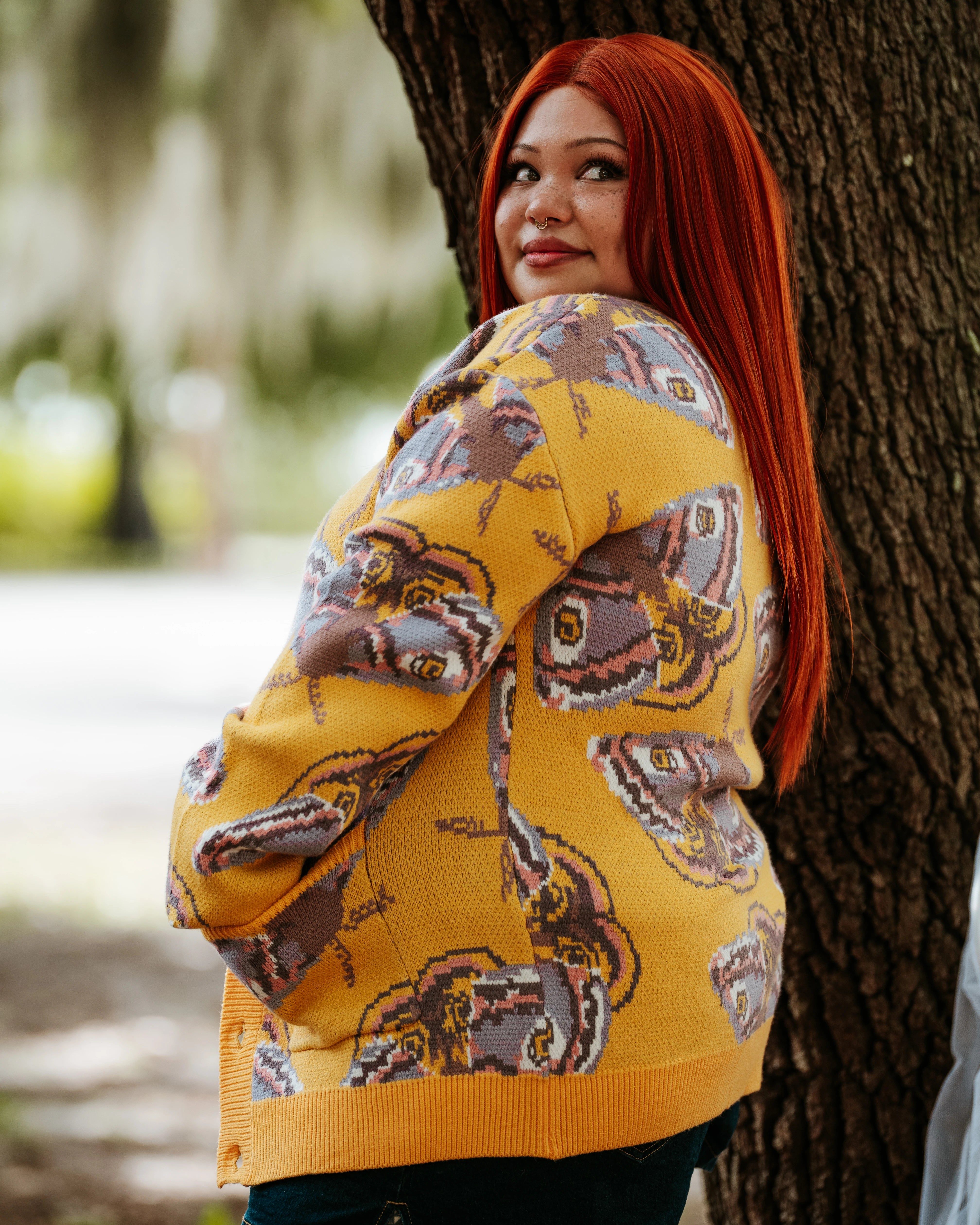 Yellow Emperor Moth Cardigan