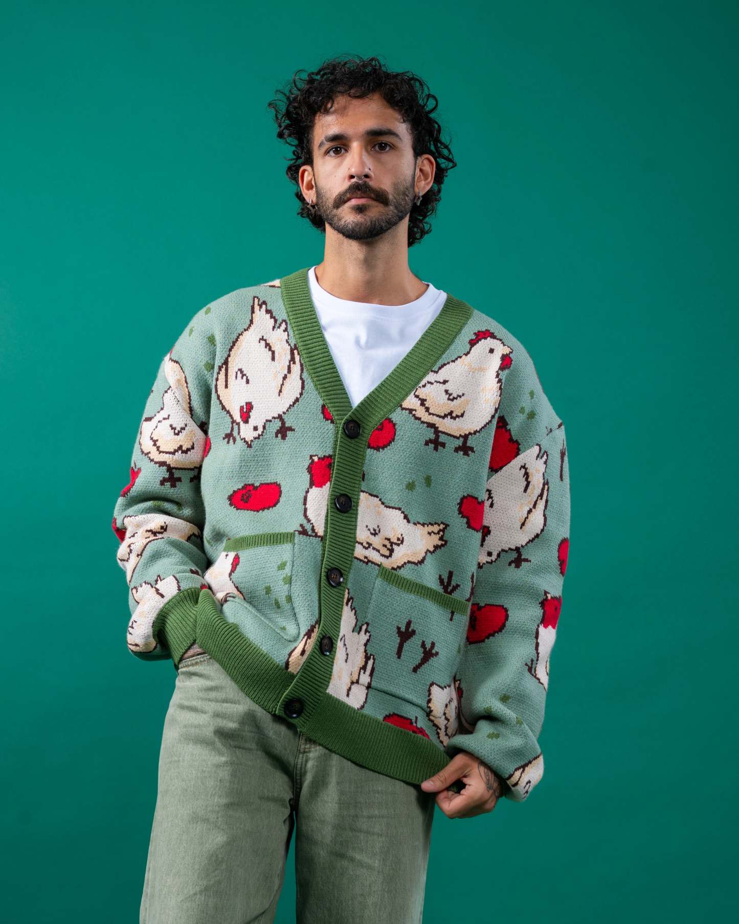 Green Chicken Cardigan
