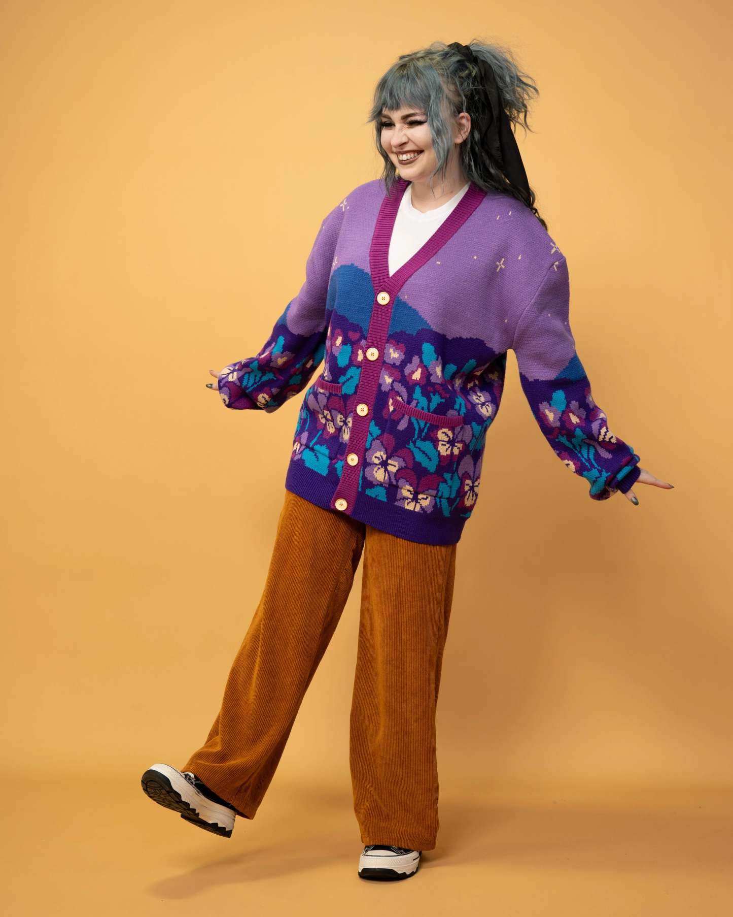 Violet Flower Cardigan